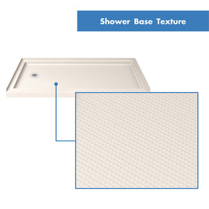 DreamLine Aqua Ultra 36 in. D x 60 in. W x 74 3/4 in. H Frameless Shower Door in Chrome and Left Drain Biscuit Base Kit