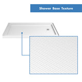 DreamLine Encore 36 in. D x 60 in. W x 78 3/4 in. H Bypass Shower Door in Satin Black and Right Drain White Base Kit