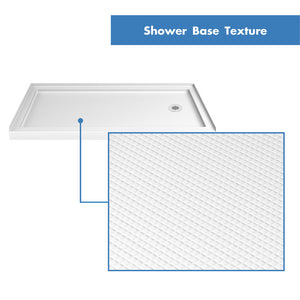 DreamLine SlimLine 34 in. D x 60 in. W x 2 3/4 in. H Right Drain Single Threshold Shower Base in White