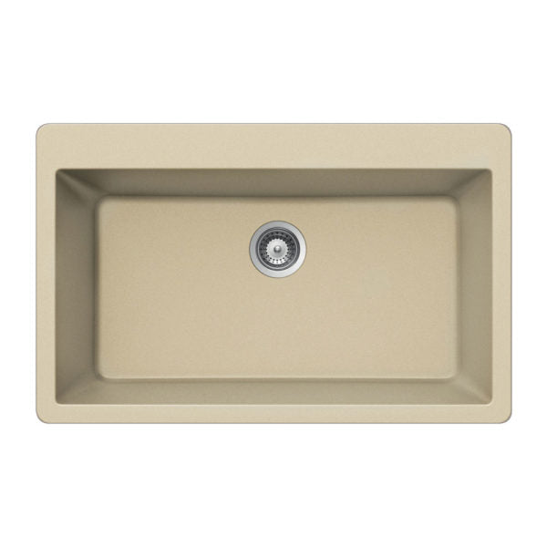 Hamat - SIO-3321ST-SD - Granite Topmount Large Single Bowl Kitchen Sink, Sand