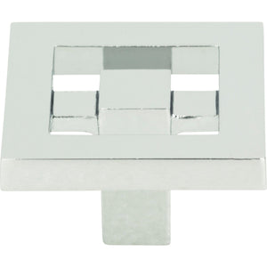 Atlas Homewares Nobu Square Knob 1 3/8 Inch Polished Chrome
