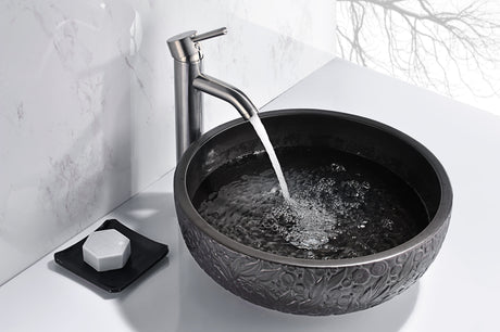 ANZZI LS-AZ8195 Tara Series Ceramic Vessel Sink in Black