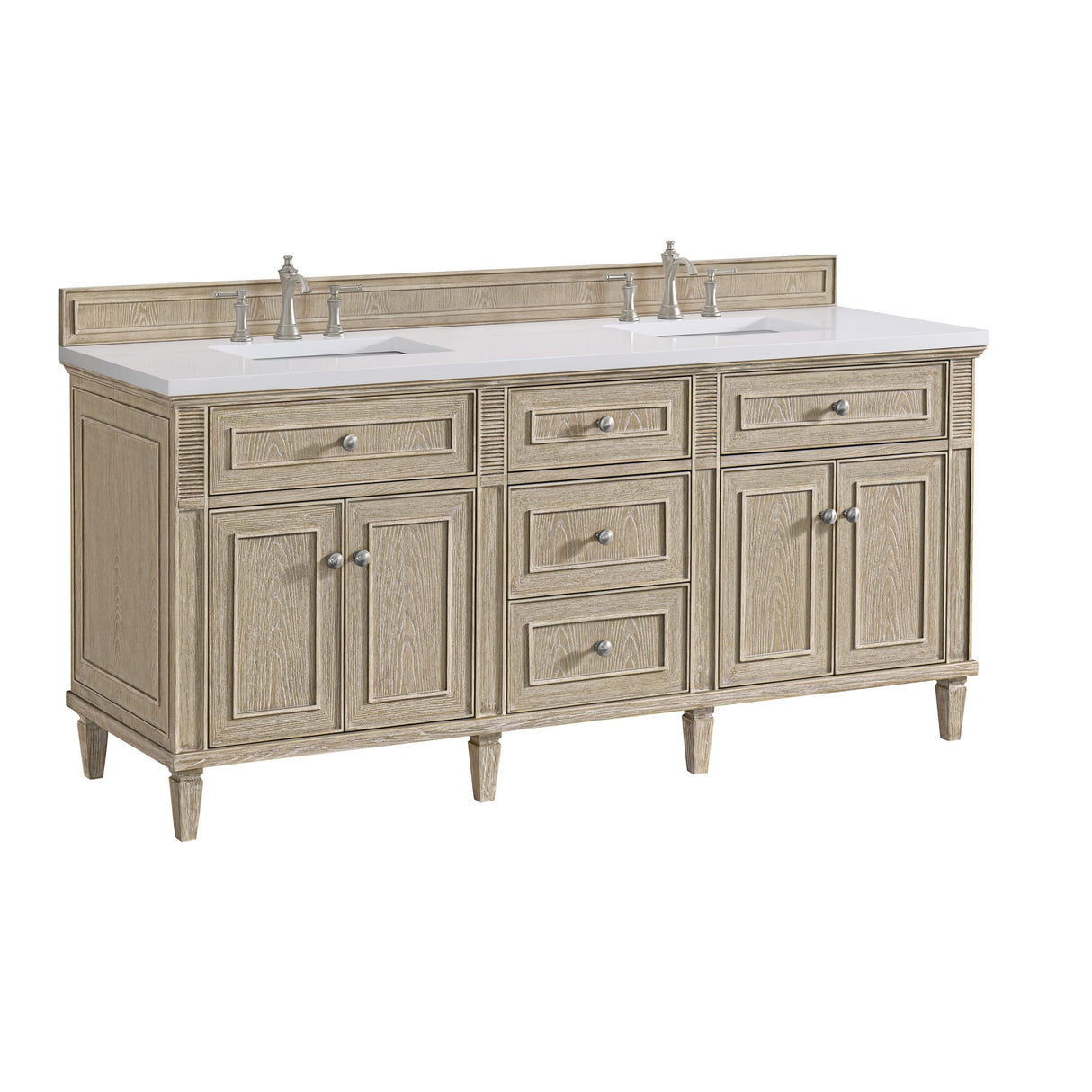 Lorelai 72" Double Vanity, Whitewashed Oak