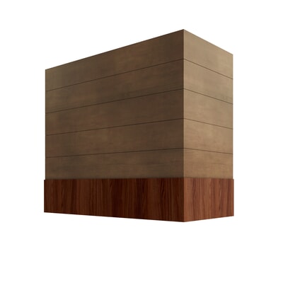 Shaker Kodiak Box Hood with Shiplap Walnut Band - 30" W x 36" H