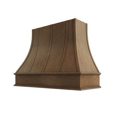 Shaker Kodiak Curved Hood with Strapping Flat Trim - 48" W x 30" H
