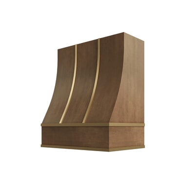 Shaker Kodiak Sloped Hood with Brass Strapping - 30" W x 36" H