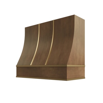 Shaker Kodiak Sloped Hood with Brass Strapping - 36" W x 36" H