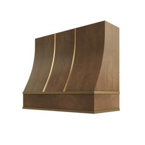 Shaker Kodiak Sloped Hood with Brass Strapping - 36" W x 48" H