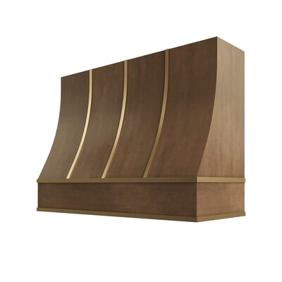 Shaker Kodiak Sloped Hood with Brass Strapping - 48" W x 30" H