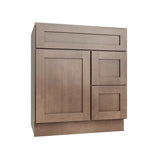 Shaker Kodiak Vanity Sink Base Right Drawer Stacking Cabinet - 30" W