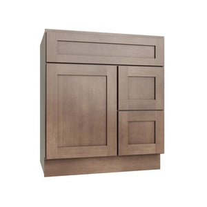 Shaker Kodiak Vanity Sink Base Right Drawer Stacking Cabinet - 30