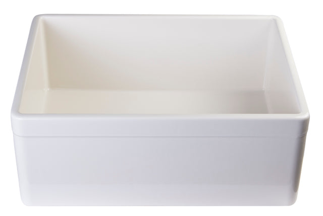 ALFI brand AB506-B Biscuit 26" Decorative Lip Apron Single Bowl Fireclay Farmhouse Kitchen Sink