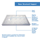 DreamLine SlimLine 34 in. D x 60 in. W x 2 3/4 in. H Left Drain Single Threshold Shower Base in White