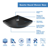 DreamLine Prime 33 in. x 74 3/4 in. Semi-Frameless Clear Glass Sliding Shower Enclosure in Chrome with Black Base Kit
