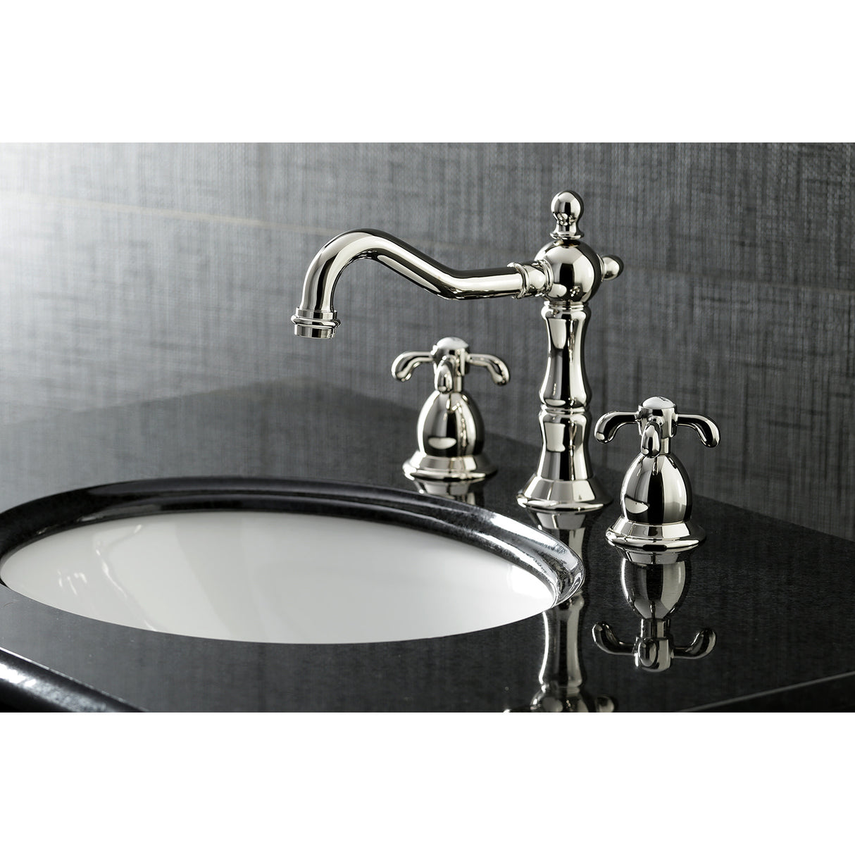 Kingston Brass KS1976TX 8 in. Widespread Bathroom Faucet, Polished Nickel