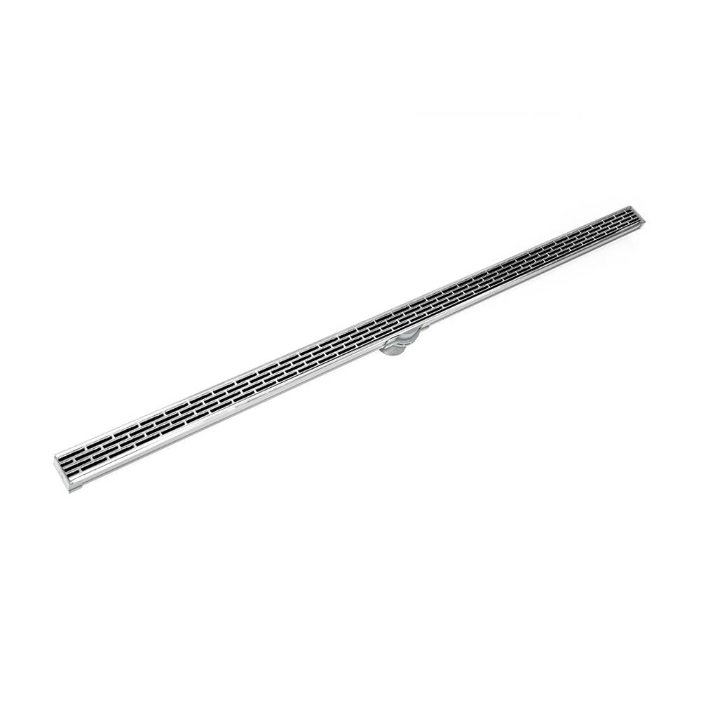 Infinity Drain S-LT 3872  72" S-PVC Series Low Profile Complete Kit with 1 1/2" Perforated Offset Slot Grate