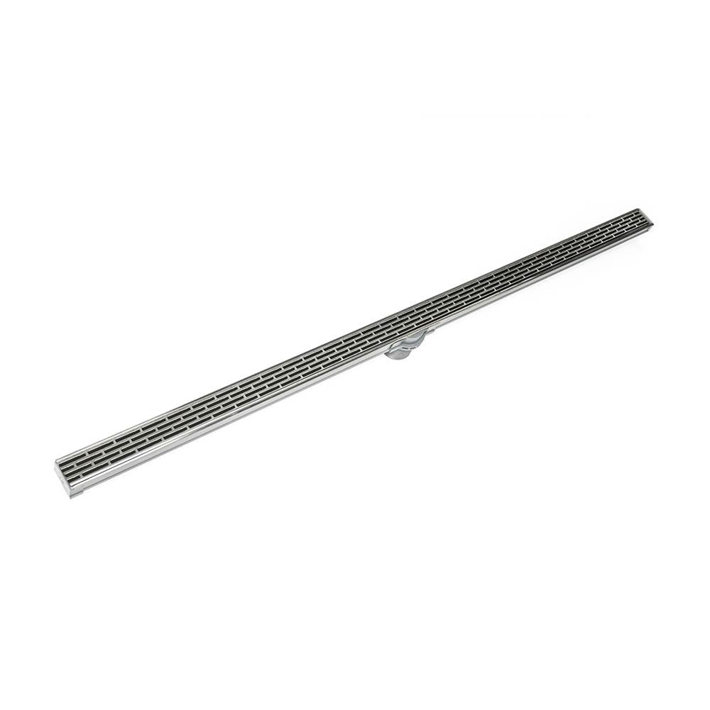 Infinity Drain S-LT 3872  72" S-PVC Series Low Profile Complete Kit with 1 1/2" Perforated Offset Slot Grate