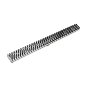 Infinity Drain S-LT 6548  48" S-PVC Series Low Profile Complete Kit with 2 1/2" Perforated Offset Slot Grate