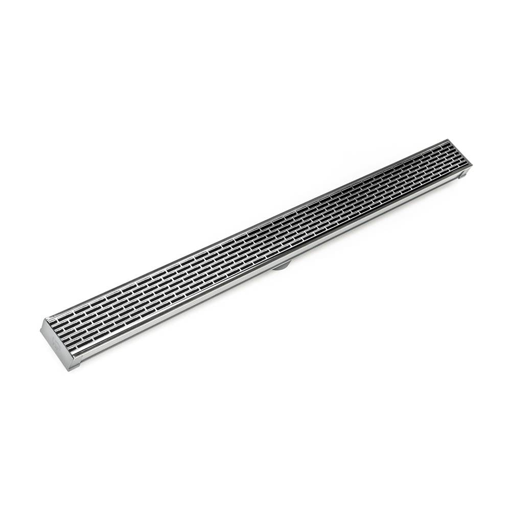 Infinity Drain S-LT 6572  72" S-PVC Series Low Profile Complete Kit with 2 1/2" Perforated Offset Slot Grate