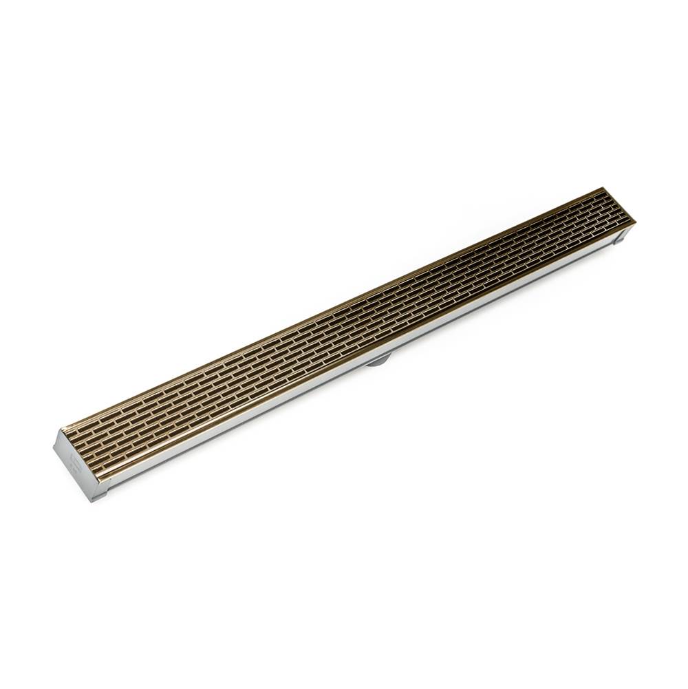 Infinity Drain S-LT 6536  36" S-PVC Series Low Profile Complete Kit with 2 1/2" Perforated Offset Slot Grate