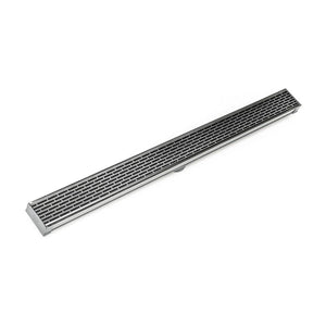 Infinity Drain S-LT 6548  48" S-PVC Series Low Profile Complete Kit with 2 1/2" Perforated Offset Slot Grate