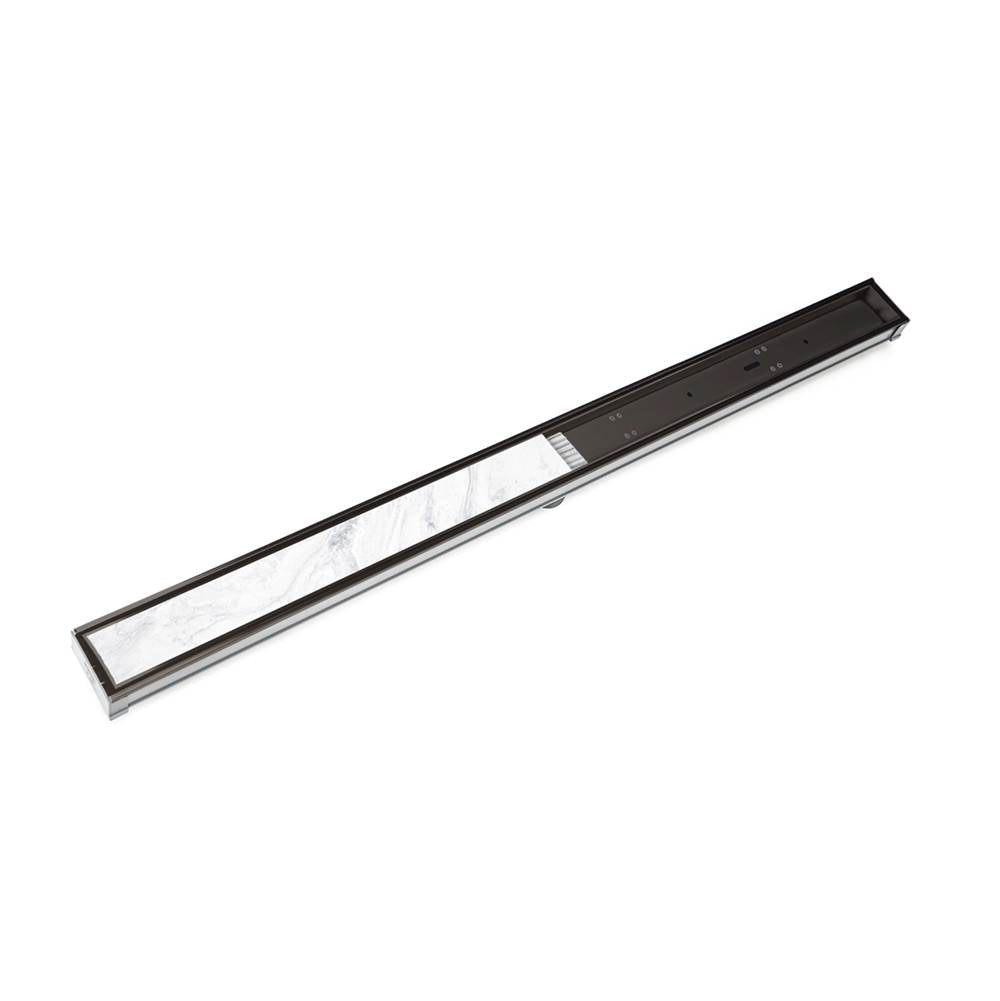 Infinity Drain S-LTIF 6572  72" S-PVC Series Low Profile Complete Kit with 2 1/2" Tile Insert Frame