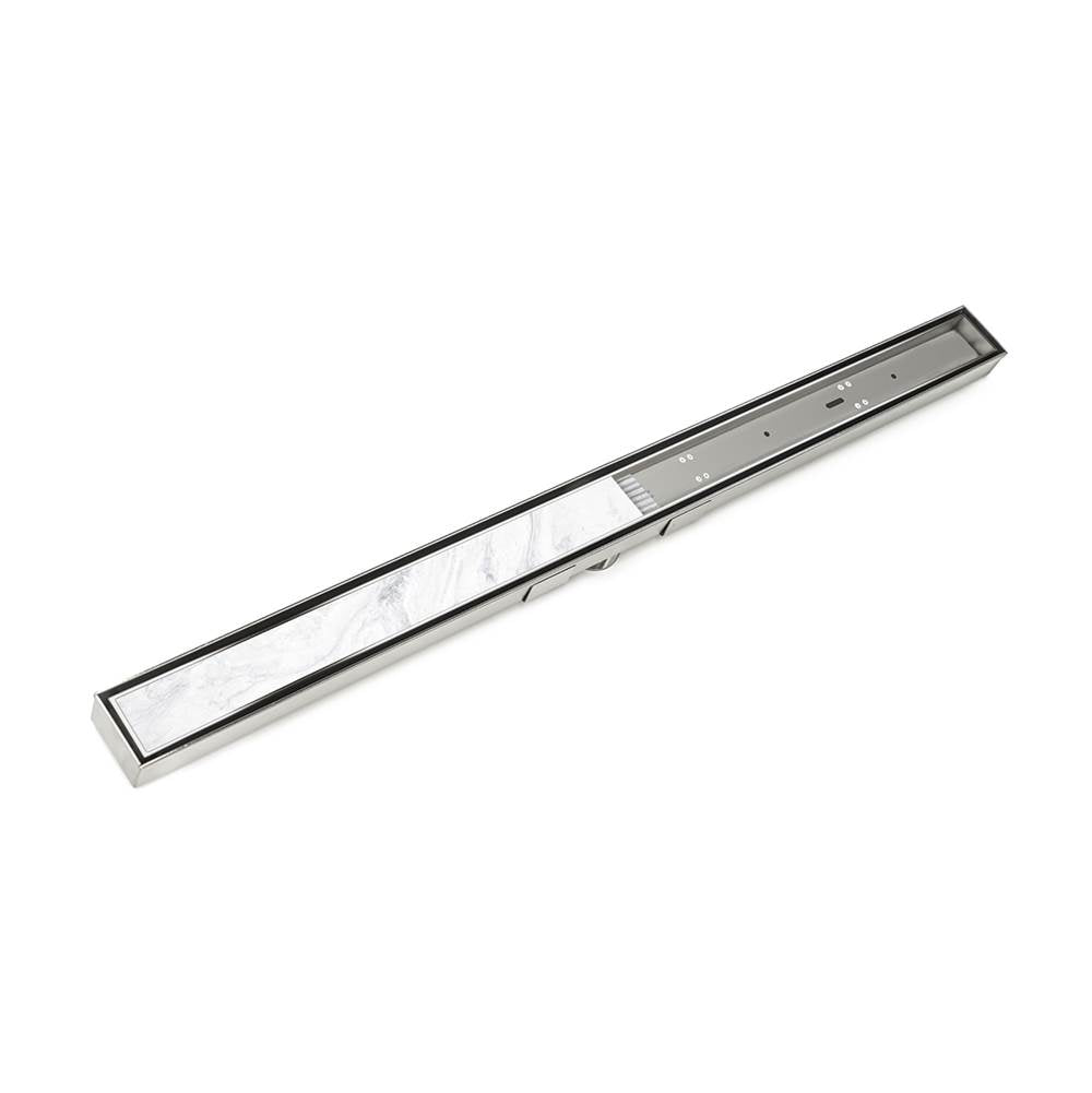 Infinity Drain S-LTIFAS 6548  48" S-Stainless Steel Series Complete Kit with Low Profile Tile Insert Frame