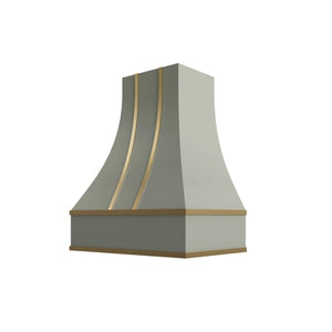 Shaker Moss Curved Hood with Brass Strapping - 30