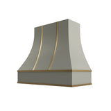 Shaker Moss Curved Hood with Brass Strapping - 42" W x 30" H