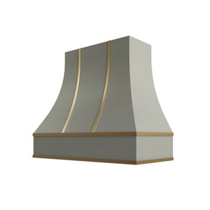 Shaker Moss Curved Hood with Brass Strapping - 42" W x 30" H
