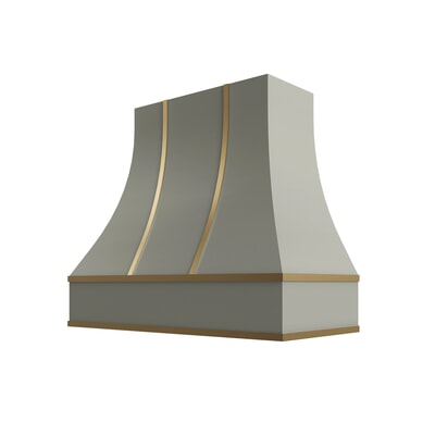 Shaker Moss Curved Hood with Brass Strapping - 42" W x 48" H
