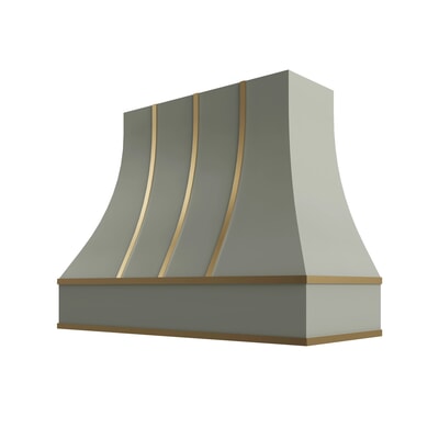 Shaker Moss Curved Hood with Brass Strapping - 48" W x 30" H