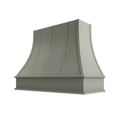 Shaker Moss Curved Hood with Strapping Flat Trim - 48" W x 30" H