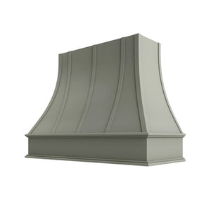 Shaker Moss Curved Hood with Strapping Flat Trim - 48" W x 48" H