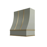 Shaker Moss Sloped Hood with Brass Strapping - 30" W x 30" H