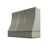Shaker Moss Sloped Hood with Brass Strapping - 42" W x 30" H