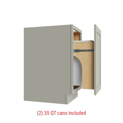 Shaker Moss Trash Can Base w/ Full Ht Door - 18" W