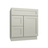 Shaker Moss Vanity Sink Base Left Drawer Stacking Cabinet - 30" W