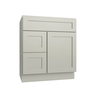 Shaker Moss Vanity Sink Base Left Drawer Stacking Cabinet - 30" W