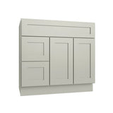 Shaker Moss Vanity Sink Base Left Drawer Stacking Cabinet - 36" W