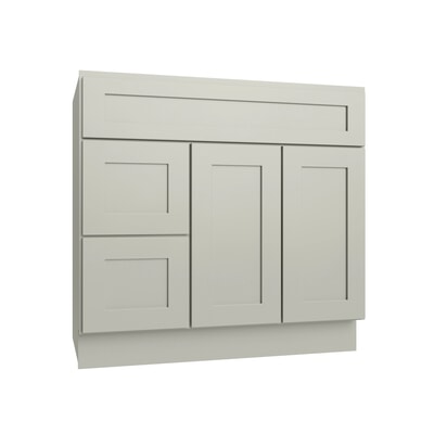 Shaker Moss Vanity Sink Base Left Drawer Stacking Cabinet - 36" W