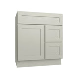 Shaker Moss Vanity Sink Base Right Drawer Stacking Cabinet - 30" W