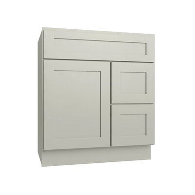 Shaker Moss Vanity Sink Base Right Drawer Stacking Cabinet - 30" W