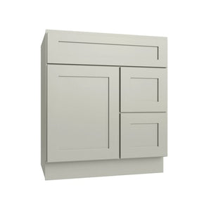 Shaker Moss Vanity Sink Base Right Drawer Stacking Cabinet - 30
