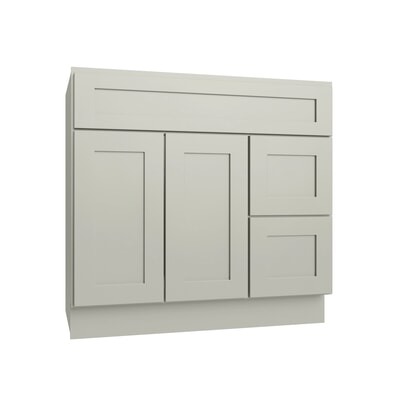 Shaker Moss Vanity Sink Base Right Drawer Stacking Cabinet - 36" W