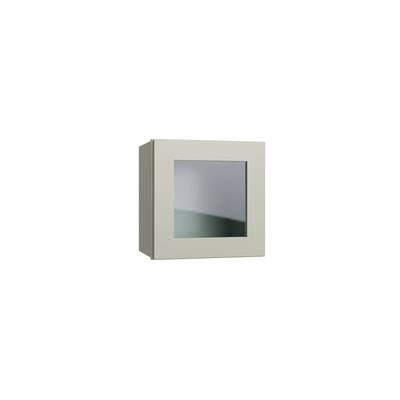 Shaker Moss 15" Wall Stacking Cabinets with Glass
