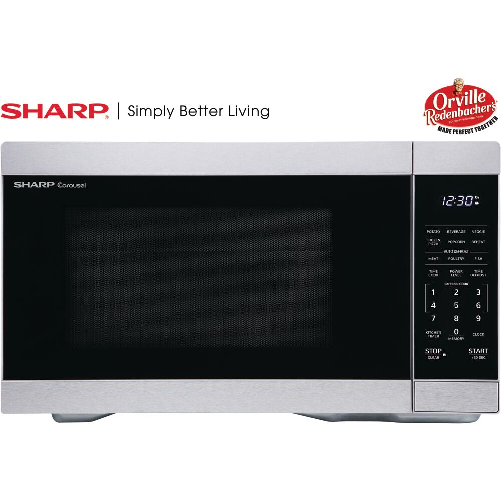 Sharp SMC1162HS 1.1 CF Countertop Microwave Oven, Orville Redenbacher's Certified