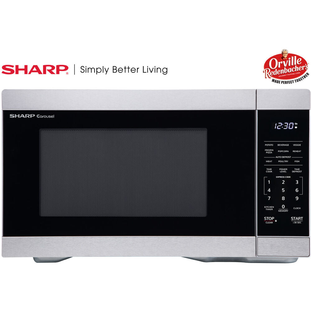 Sharp SMC1162KS 1.1 CF Countertop Microwave Oven, Orville Redenbacher's Certified
