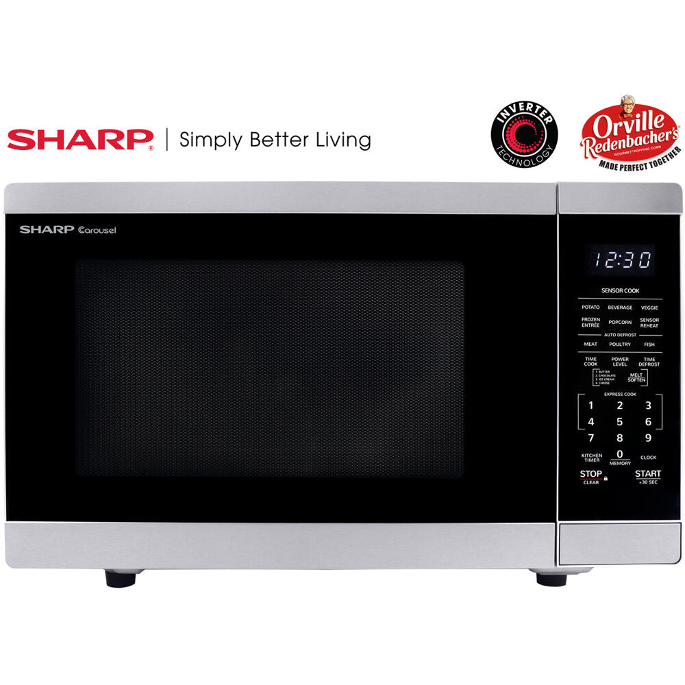 Sharp SMC1464KS 1.4 CF Countertop Microwave Oven, Orville Redenbacher's Certified