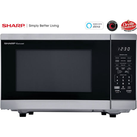 Sharp SMC1469HS 1.4 CF Smart Countertop Microwave Oven, Orville Redenbacher's Certified